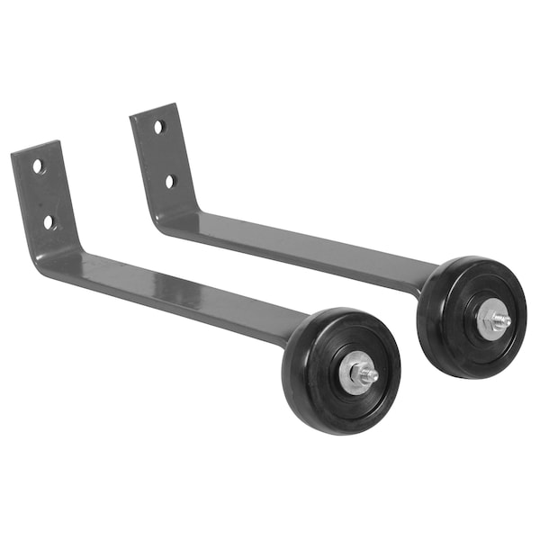 GRAY PIPE RAILING BARRICADE BASE W/WHEELS, PK2